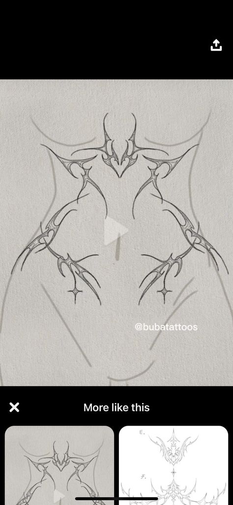 Succubus Stomach Tattoo, Tattoos For Lower Stomach, Goth Womb Tattoo, Back Wrap Tattoos For Women, Stomach Tattoo Outline, Wings Chest Tattoo Female, Back Outline Tattoo, Thigh Tattoos Women Template, Lower Back Piece Tattoo