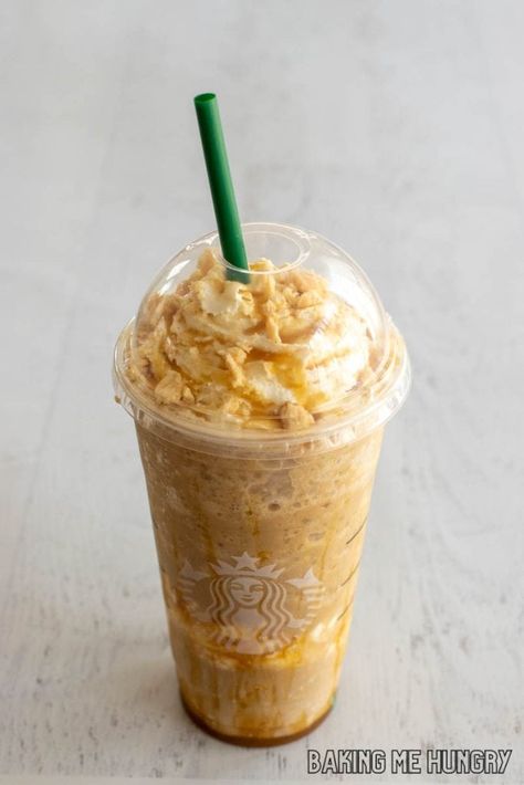 Starbucks Caramel Ribbon Crunch Recipe | Easy Copycat Frappuccino Caramel Ribbon Crunch, Style For Party, Spring Drinks, Italian Sodas, May Contain Alcohol, Breakfast Savory, Summer Drink Cocktails, Spring Drink, Mocktail Drinks