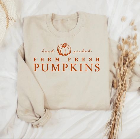 Hand Picked Farm Fresh Pumpkins Cream Crewneck or Tee / Fall T-Shirts / Fall Crewnecks / Fall Outfits / Fall Shirts / Fall Cheap Fall Crew Sweater, Affordable Cute Fall Shirt, Cream Fall Shirt, Affiliate Marketing Content, Cream Crewneck, Farm Fresh Pumpkins, Fall Attire, Pumpkin Picking, Marketing Content