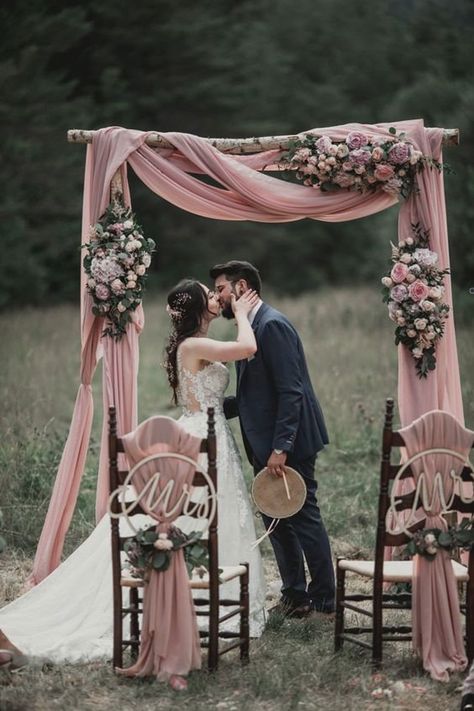 40 Colors Wedding Arch Draping Chiffon Fabric Drapery Wedding - Etsy Drapery Wedding, Floating Centerpieces, Wedding Drapery, Wedding Arch Draping, Arch Draping, Rose Petals Wedding, Wedding Ceremony Ideas, Mauve Wedding, Romantic Backdrop