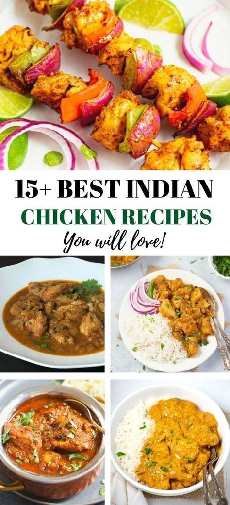 Looking for delicious Indian Chicken Recipes? Check out these 15+ amazing chicken dishes. You can find recipes for every meal that you'll love. | Indian food recipe | Indian chicken dishes | https://pipingpotcurry.com/indian-chicken-recipes/ Easy Indian Chicken Recipes, North Indian Chicken Recipes, Easy Indian Chicken Curry, Indian Food Recipes Chicken, Tandoori Chicken Recipe Indian, Indian Chicken Thigh Recipes, Authentic Curry Chicken Recipes Indian, Indian Spiced Chicken, Authentic Indian Chicken Curry