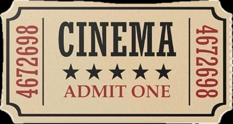 Movie Ticket Template, Ticket Cinema, Retro Cinema, Admit One Ticket, Vintage Ticket, One Ticket, Cinema Ticket, Matchbook Art, Ticket Design