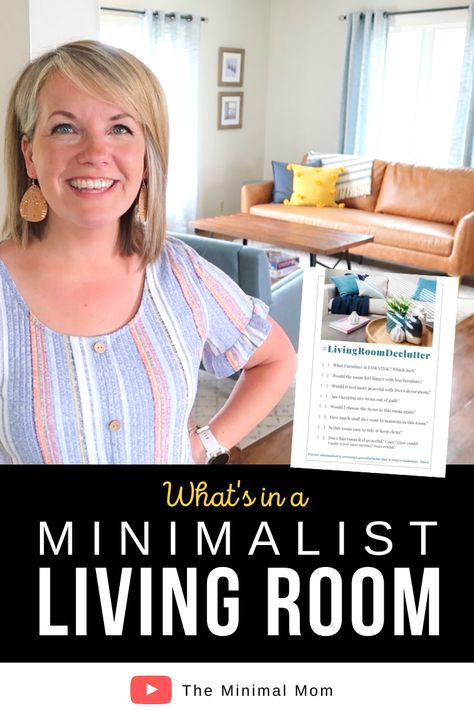 Decluttered Living Room, Minimal Mom Dawn, Minimalist Tips Simple Living, Minimalist Rules To Live By, Declutter Living Room, Family Minimalism, How To Become A Minimalist Declutter, Affordable Minimalist Everyday T-shirt, Minimalist Rooms