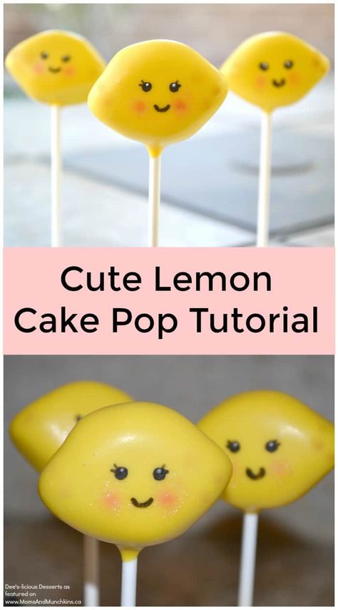 Lemon Cake Pops, Cake Pops Tutorial, Summer Party Desserts, Cake Pop Tutorial, Cake Pop Stands, Party Dessert Table, Cake Pop Sticks, Bumble Bee Baby Shower, Cake Pop Recipe