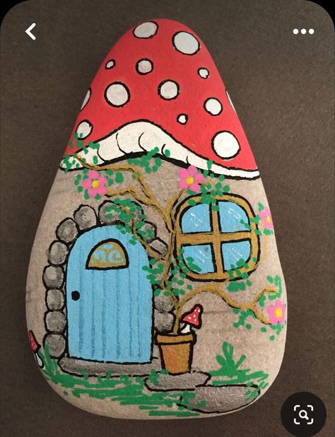 Cottage Rock Painting, Fairy Houses, Rock Crafts, Rock Painting, Painted Rocks, Cottage, Paintings