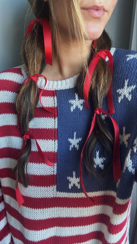 American Themed Party Outfit, 4th Of July Party Aesthetic, 4th Aesthetic, Spring Holiday Outfit, Fourth Of July Aesthetic, 4th Of July Aesthetic, Brett Cooper, Hairstyle Trending, American Themed Party