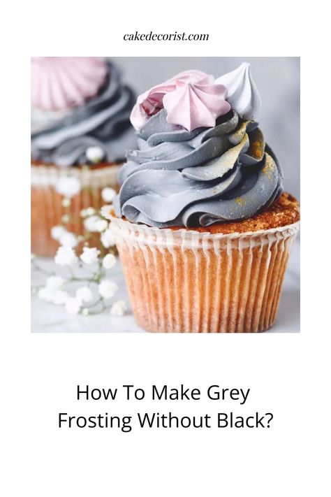 How To Make Gray Frosting, How To Make Grey Icing, What Colors Make Grey, Silver Frosting, Brown Food Coloring, Black Frosting, Brown Food, Black Food Coloring, Blue Icing