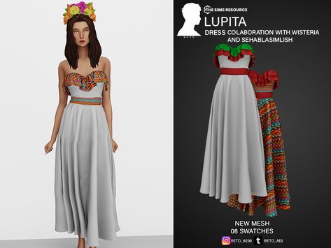 Maxis Match Cc Folder, Egyptian Outfit, Sims 4 Wedding Dress, Maxis Match Cc, Cc Folder, Egyptian Women, Sims 4 Teen, Mexican Outfit, Sims 4 Dresses