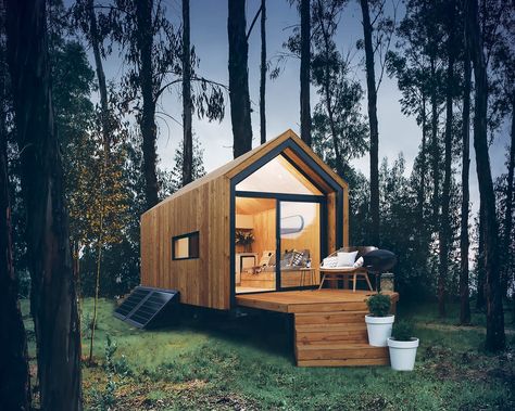 Larch Cladding, Tiny House Exterior, Tiny House Talk, Modern Tiny House, Tiny House Movement, Tiny Cabin, House Cabin, Tiny Spaces, Tiny House Cabin