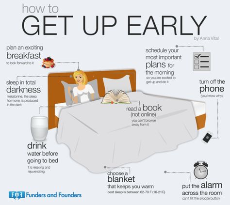 Getting up early. | 21 Things People Don't Realise Have Lifehacks Entrepreneur Infographic, 1000 Lifehacks, Get Up Early, Back To School Hacks, Life Hacks For School, Getting Up Early, School Organization, How To Wake Up Early, School Hacks