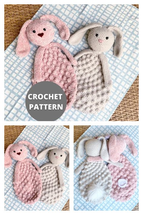 Lovey Blanket Bunny Free Crochet Patterns - DIY Magazine Amigurumi Lovey, Crochet Lovey Free Pattern, Crochet Baby Projects, Snuggle Bunny, Rabbit Crochet, Bunny Lovey, Crochet Baby Gifts, Bunny Blanket, Lovey Pattern