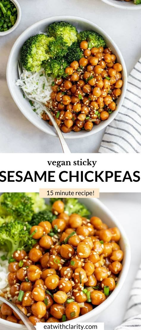 Sesame Chickpeas, Chickpea And Rice Recipe, Chickpea Recipes Easy, Vegan Chickpea Recipes, Chickpea Recipe, Breakfast Homemade, Breakfast Low Carb, Vegan Chickpea, Rice Dinner