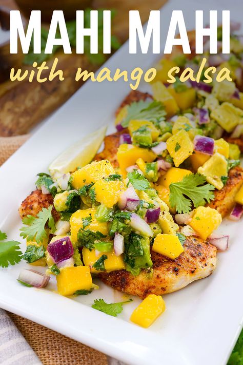 Maui Maui Fish Recipes Mahi Mahi Mango Salsa, Mahi Mahi Bowls, Mango Mahi Mahi, Mahi Mahi Asian Recipes, Mahi Mahi Fish Tacos Air Fryer, Mango Mahi Mahi Recipes, Mango Fish Recipes, Mahi Mahi Recipes Baked Air Fryer, Air Fryer Mahi Mahi Tacos