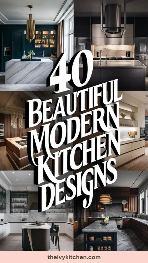 "Collage of six modern kitchen designs with varied styles and color schemes." Luxury Kitchen Design Modern Interiors, High End Kitchen Design, Ivy Kitchen, Luxury Houses Kitchen, Luxury Kitchen Designs, Modern Luxury Kitchen Design, Modern Grey Kitchen, Modern Kitchen Open, Kitchen Cabinet Trends