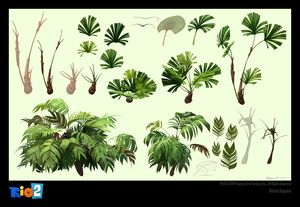 Tropical Environment Concept Art, Rio Concept Art, Plants Concept Art, Jungle Concept Art, Plant Concept Art, Tree Concept Art, Island Concept Art, Jungle Foliage, Environment Props