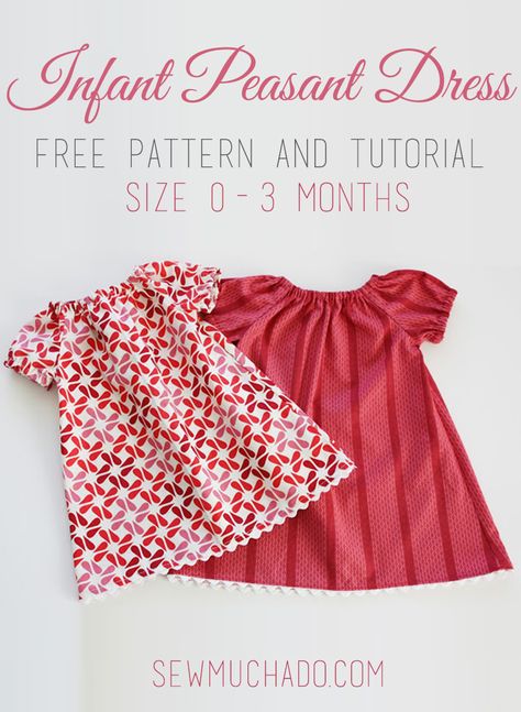 Infant Peasant Dress Free Pattern Peasant Dress Pattern, Fixing Clothes, Peasant Dress Patterns, Free Baby Patterns, Baby Dress Pattern, Sewing Baby Clothes, Kids Sewing, Dress Patterns Free, Free Pdf Sewing Patterns