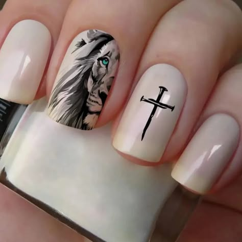 Top Beautiful Jesus Nail Designs to Express Your Devotion | Lavis Dip Systems Inc Nail Art With Crosses Faith, Faith Nail Art, Faith Based Nails, Christian Nail Art Ideas, Cross Design On Nails, Christian Nails Ideas, Jesus Nails Designs Faith, Christian Inspired Nails, Cute Christian Nails