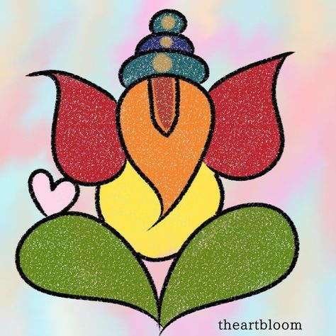 Ganesha Art For Kids, Ganpati Art And Craft For Kids, Vinayagar Drawing Easy, Ganesh Painting Easy, Ganapathi Drawing, Ganpati Drawing For Kids, Vinayagar Drawing, Easy Ganesha Painting, Easy Ganesha Drawing