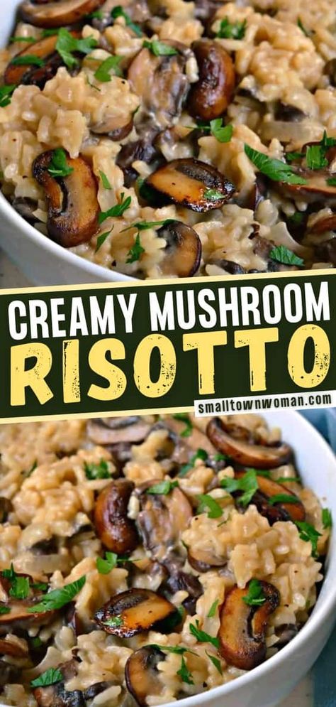 Now you can cook like a chef at a five-star restaurant! This Mushroom Risotto is easy to make right on the stove top with a handful of helpful tips. You are going to love the creaminess of this luscious Italian rice side dish! Put this recipe on your Thanksgiving menu! Creamy Mushroom Risotto, Cook Like A Chef, Italian Rice Dishes, 1000 Lifehacks, Italian Rice, Rice Side Dishes, Side Dish Recipes Easy, Rice Dish, Mushroom Risotto