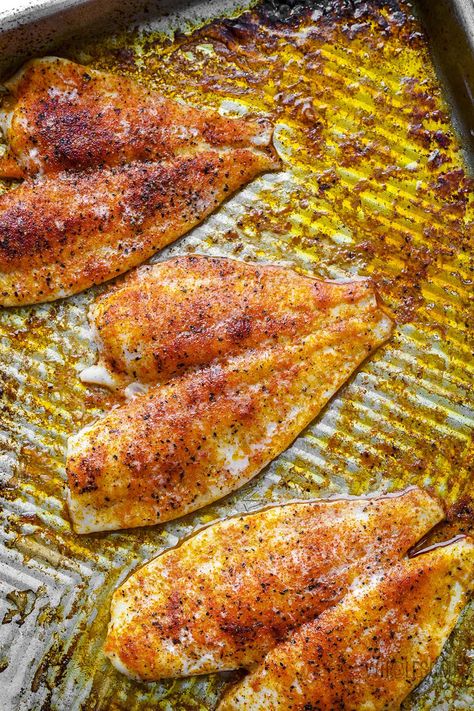 Baked Flounder Recipe (Easy, Flaky, Fast!) - Wholesome Yum Flounder Recipes Healthy, Flounder Recipes Baked, Flounder Fillet Recipes, How To Cook Flounder, Flounder Fish Recipes, Flounder Recipes, Fish Fillet Recipe, Fish Recipes Baked, Fish Dinner Recipes