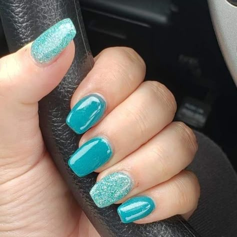 Teal Acrylic Nails, Turquoise Nail Designs, Powder Dip Nails, Dip Nail Colors, Western Nails, Teal Nails, Turquoise Nails, Fingernail Designs, Green Nail Designs