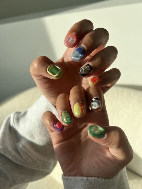 Mix and match 3D nail design using Tiny brand gels and Valentino Beauty Pure hard gel. Nails On Short Nails, Valentino Beauty, 3d Nail Designs, Short Nail, Short Nail Designs, Hard Gel, 3d Nail, Cool Nail Designs, 3d Nails