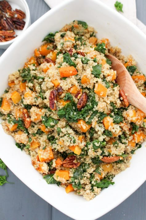 Squash Quinoa Salad, Salad With Candied Pecans, Wilted Kale, Butternut Squash Quinoa Salad, Super Cheap Meals, Candied Pecans For Salad, Couscous Dishes, Squash Quinoa, Butternut Squash Quinoa