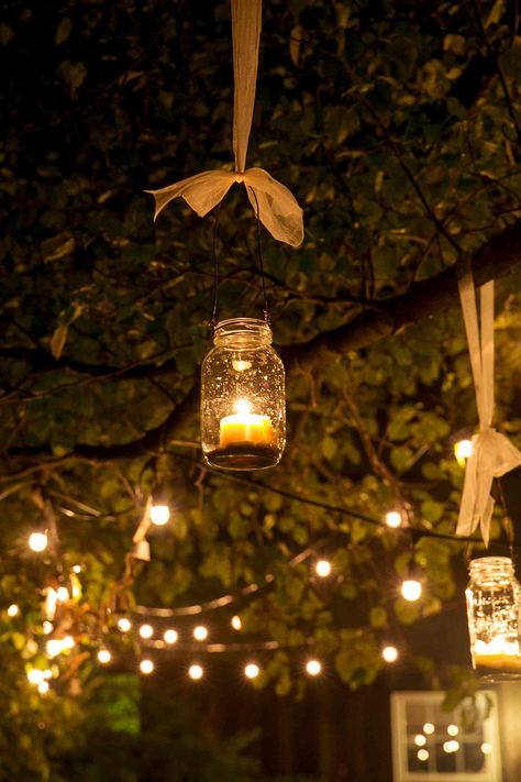 Hippie Garden, Hanging Mason Jars, Orchard Wedding, Lighted Branches, Niagara On The Lake, Wallpaper Flower, Wallpaper Tumblr, Lake Wedding, Jar Lights