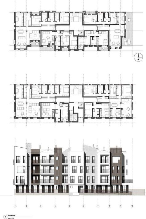 Housing Plans, Residential Building Plan, Social Housing Architecture, Hotel Floor Plan, Hotel Plan, Apartment Buildings, Apartment Floor Plans, Apartment Architecture, Architecture Concept Drawings