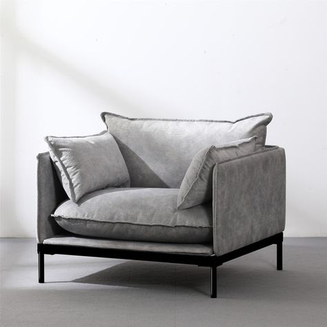 1 Seater Sofa Chairs, Grey Living Room Furniture, Grey Furniture Living Room, Single Seat Sofa, Office Waiting Rooms, Single Seater Sofa, Sofa Inspiration, Single Seater, Furniture Details Design