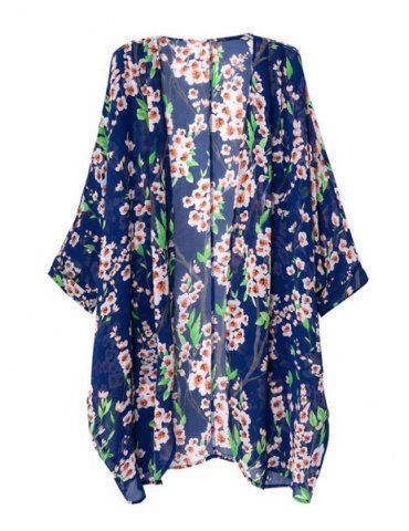 I like this. Do you think I should buy it? Long Floral Kimono, Chiffon Kimono Cardigan, Chiffon Coat, Half Sleeve Women, Loose Kimono, Printed Chiffon Blouse, Chiffon Cardigan, Sheer Kimono, Chiffon Kimono