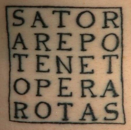 Ancient palindrome Palindrome Tattoo, Tattoos From Books, Sator Square, Literary Tattoo, Poetry Music, Literary Tattoos, Latin Language, Books Poetry, Tattoo Blog