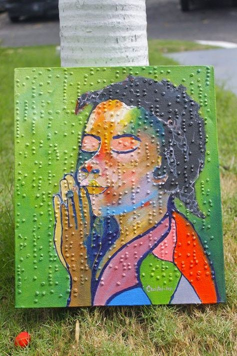 Christal-Ann ART: Exploring BRAILLE - painting with braille Braille Art Ideas, Disabled Art, Braille Art, Ways Of Communication, World Braille Day, Blind Art, Tactile Art, Art Alevel, Sensory Art