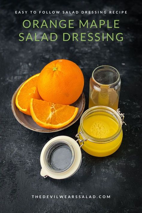 Maple Syrup Salad Dressing, Orange Salad Dressing, Salad Arugula, Tasty Salads, Salad Dressing Recipes Healthy, Vegan Dressing, Salad Dressing Recipe, Salad Dressing Recipes Homemade, Orange Salad