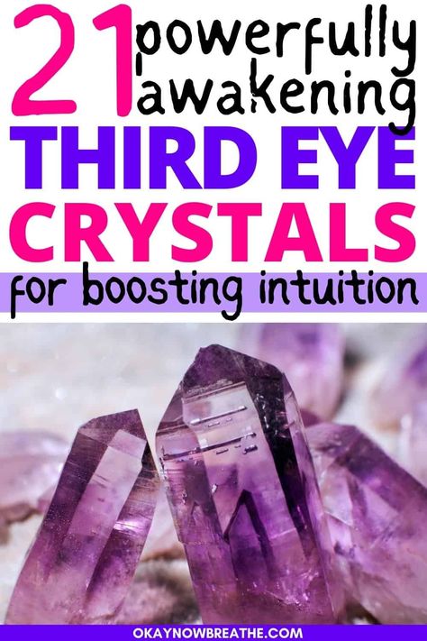 Third Eye Chakra Crystals - By using the healing energies of third eye chakra crystals and stones, your intuition, imagination, and psychic abilities will be boosted. 3rd Eye, Chakra Balancing, Third Eye Chakra, Reflexology, Chakra Crystals, Psychic Abilities, Third Eye, Energy Healing, Crystals And Gemstones