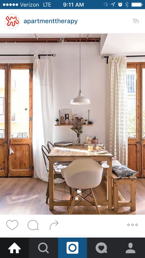 Ranarp Ikea, Rustic Remodel, Barcelona Apartment, Renovated Apartment, Room Deco, Dining Room Design, Home Fashion, Room Table, Dining Room Decor