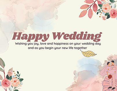 Ucapan Happy Wedding Card, Ucapan Wedding, Happy Wedding Wishes, Wallpaper Mawar, Running Through My Head, Freelance Design, New Picture, Business Idea, Wedding Card Design