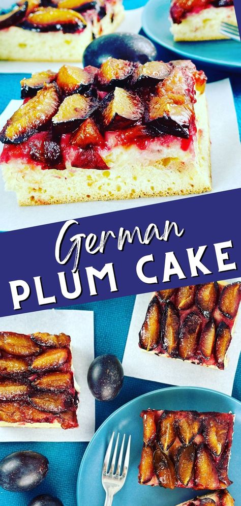 German Plum Sheet Cake, Plum Kuchen German, German Plum Cake Recipe, Sheet Pan Cake, Sweet Yeast Dough, Pies Dessert, German Plum Cake, European Desserts, Plum Cake Recipe