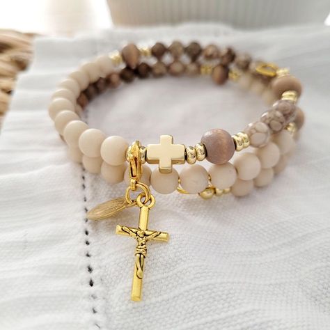 Shop now & check out our other handcrafted Rosary Bracelets in our Etsy shop!! Link below! https://saintlystyle.etsy.com/listing/1709650265 30% OFF until the 15th!! 😍 Our Rosary Bracelets make for the best gifts! #catholiclife #rosary #trendychristian #pray Diy Rosary Bracelet, Rosary Design, Diy Rosary, Farmhouse Paint Colors, Farmhouse Paint, Rosary Bracelet, Handmade Jewelry Tutorials, Jewelry Tutorials, Rosary