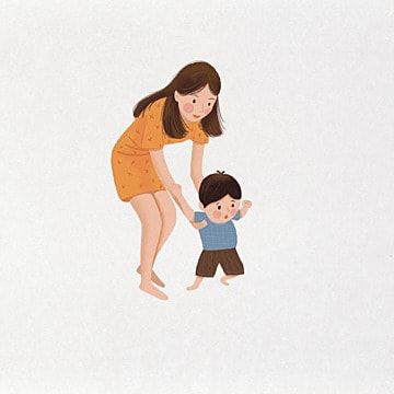 learn to walk,character element,decorative pattern,cartoon,character,flat,holiday theme,boy,mom,child,mother,mother s day Mom And Son Cartoon Character, Surrealism Reference, Mother And Son Illustration, Mom Icon, Nanny Resume, Mother With Son, Mother Illustration, Mom Illustration, Mother To Son