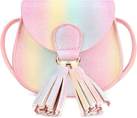 mibasies Kids Purse for Little Girls Toddler Crossbody Bag with Tassel Sparkly Purse, Bag With Tassel, Kids Purse, Toddler Girl Gifts, Cat Purse, Cute Rainbow, Girls Purse, Rainbow Glitter, Purse Crossbody