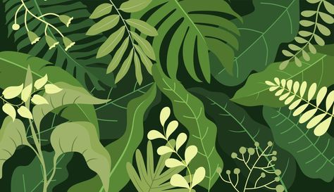 Plant Background Drawing, Leaf Background Aesthetic, Leafs Drawings, Amazon Background, Stylized Foliage, Plants Background, Background Leaf, Foliage Illustration, Leaf Art Diy