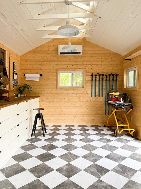 Cass’ Workshop Shed | Tuff Shed | DIY Workshop Shed | United States Workshop Layout Ideas, Shed Diy, Shed Workshop, Gear Room, Tuff Shed, Workshop Shed, Workshop Layout, Shed Interior, Man Shed