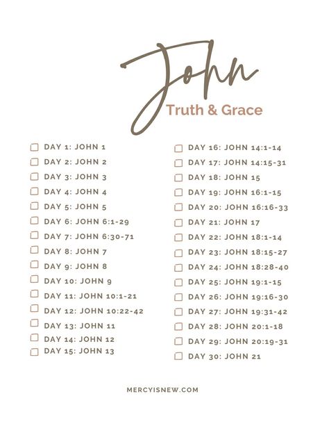 John Reading Plan, The Gospel Of John, New Mercies, Gospel Of John, Scripture Writing Plans, Daily Grace, Writing Plan, Life Group, Bible Study Tools