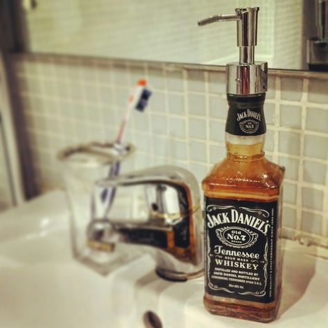 Jd jack daniels home made soap dispenser Jack Daniel, Home Made Soap, New House Plans, Soap Dispenser, Soap Making, Soap Bottle, Hand Soap Bottle, Soap