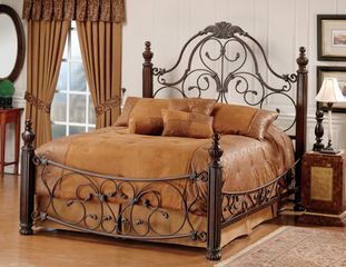 Bonaire King Size Bed - Hillsdale Furniture - King Size Beds Wrought Iron Headboard, Iron Headboard, Wrought Iron Beds, Wrought Iron Bed, Metal Headboard, Steel Bed, Hillsdale Furniture, Iron Bed, Bed Lights