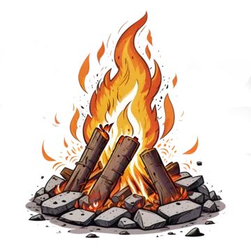 Fire Pit Drawing, Campfire Drawing, Painting Fire, Fire Png, Fall Stickers, Forest Drawing, Fire Drawing, Wooden Log, Autumn Stickers