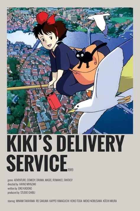 kiki’s delivery service minimalist/alternative anime poster Recommend Anime, Jiji Kiki, Anime Polaroid, Poster Polaroid, Studio Ghibli Poster, Minimalist Anime, Film Posters Minimalist, Film Anime, Kiki Delivery