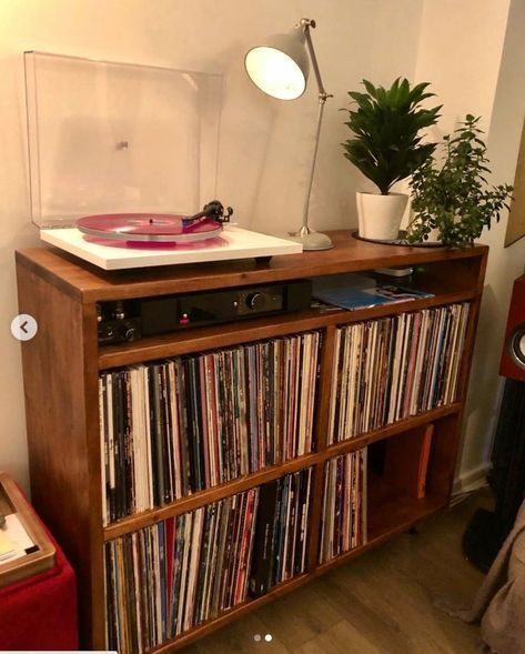 Vinyl Shelf, Scandinavian Wood, Home Music Rooms, Vinyl Room, Record Room, Record Shelf, Record Stand, Record Player Stand, Vinyl Storage