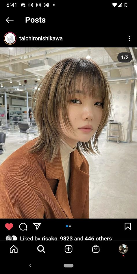 Match Wallpaper, Two Color Hair, No Bangs, Asian Short Hair, Dyed Hair Inspiration, Wolf Cut, Shot Hair Styles, Haircuts Straight Hair, Haircut And Color